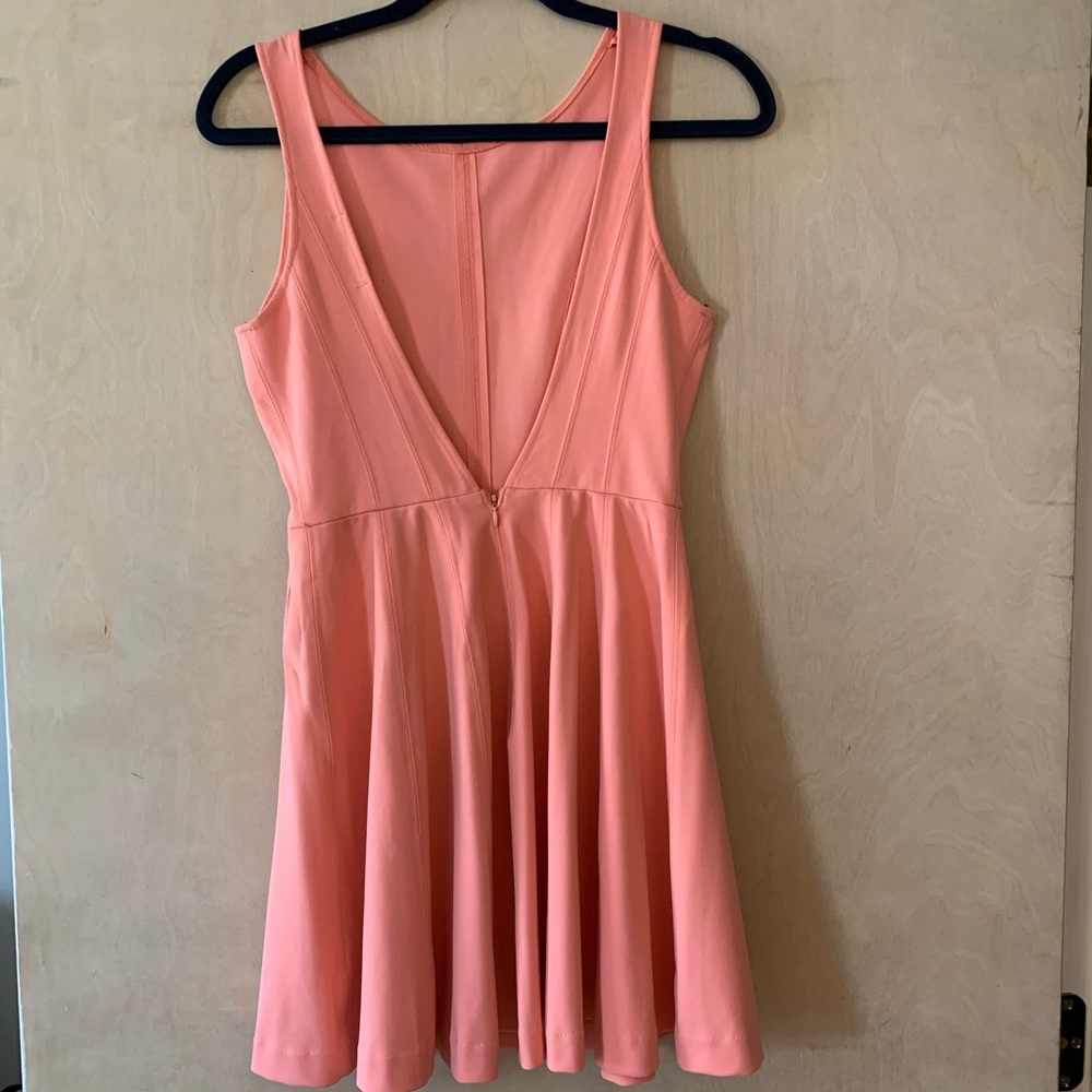 Open back pink mini dress